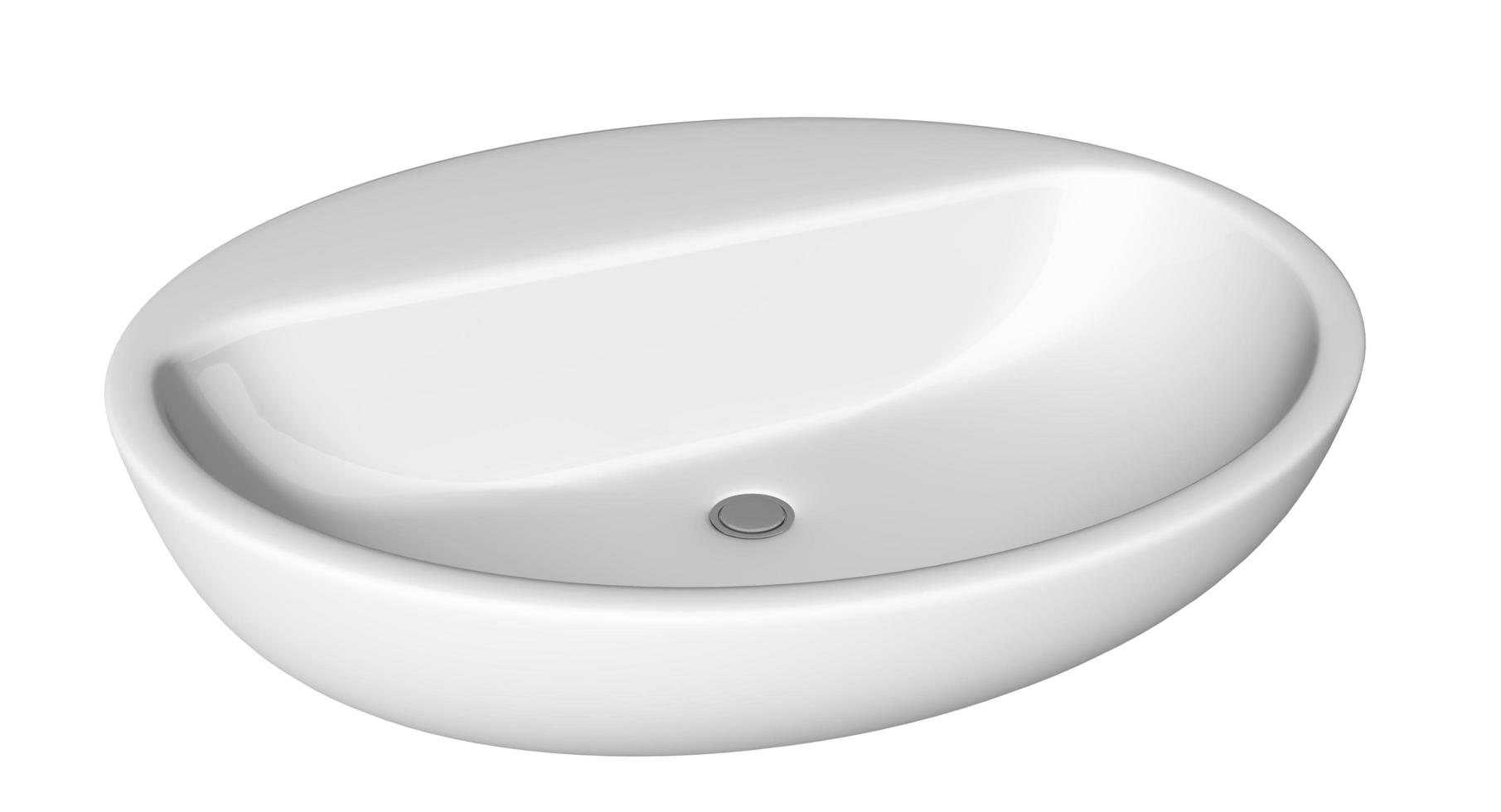 Egg-shapped and shallow washbasin or sink photo