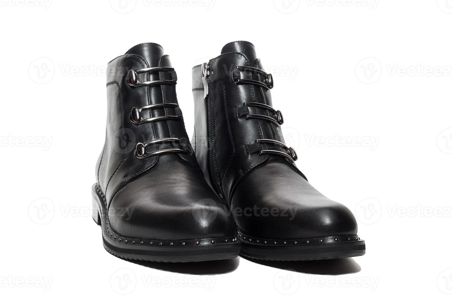 Female winter leather shoes photo
