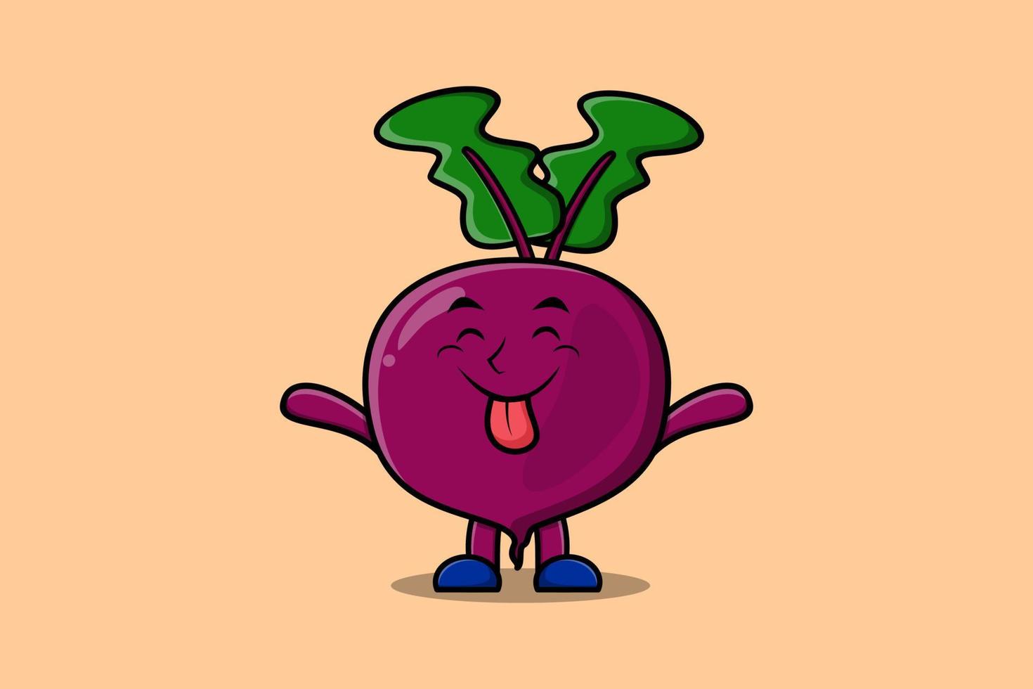 Cute cartoon Beetroot character flashy expression vector
