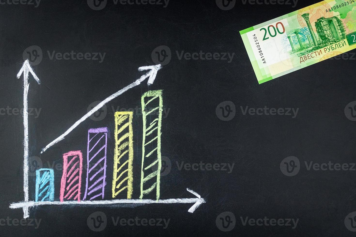 Business graph growth ruble photo