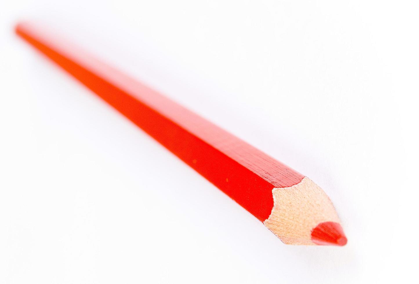 Perspective view of a wooden red pencil photo