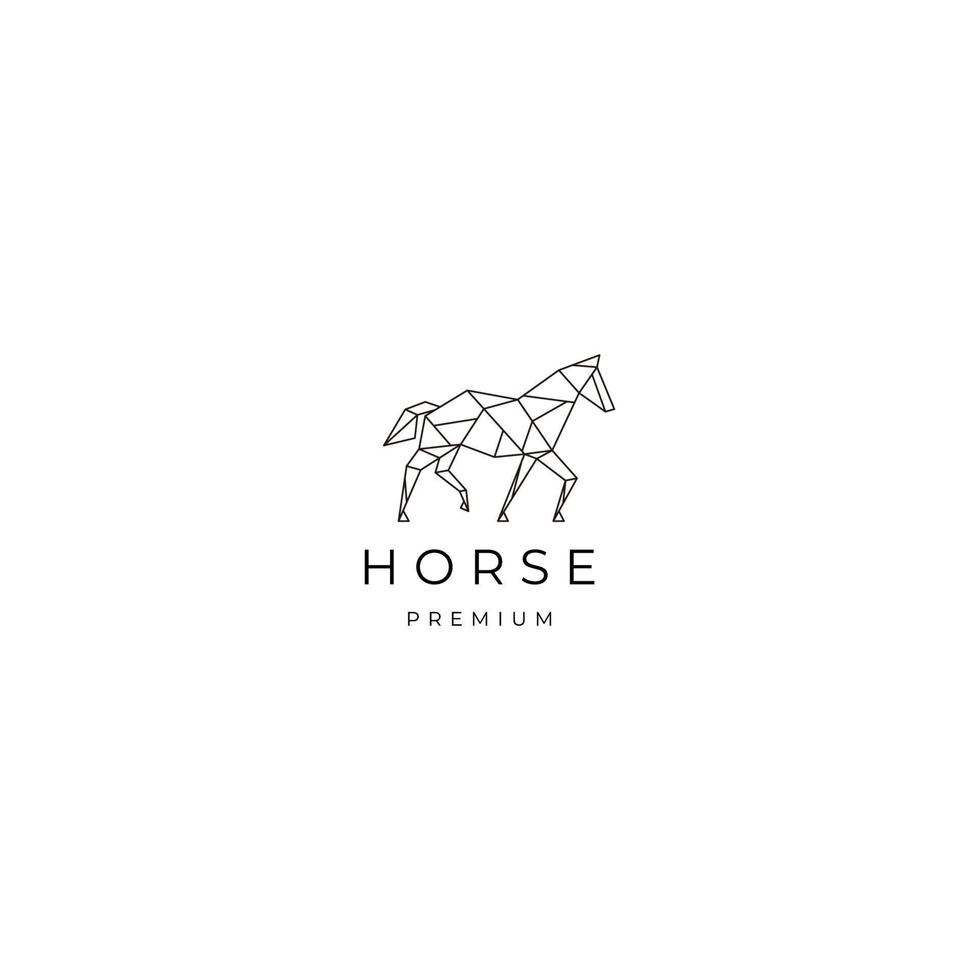 Horse geometric logo icon design template vector