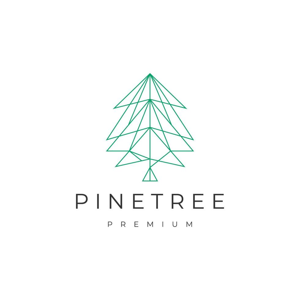 Abstract pine tree geometric logo design template vector