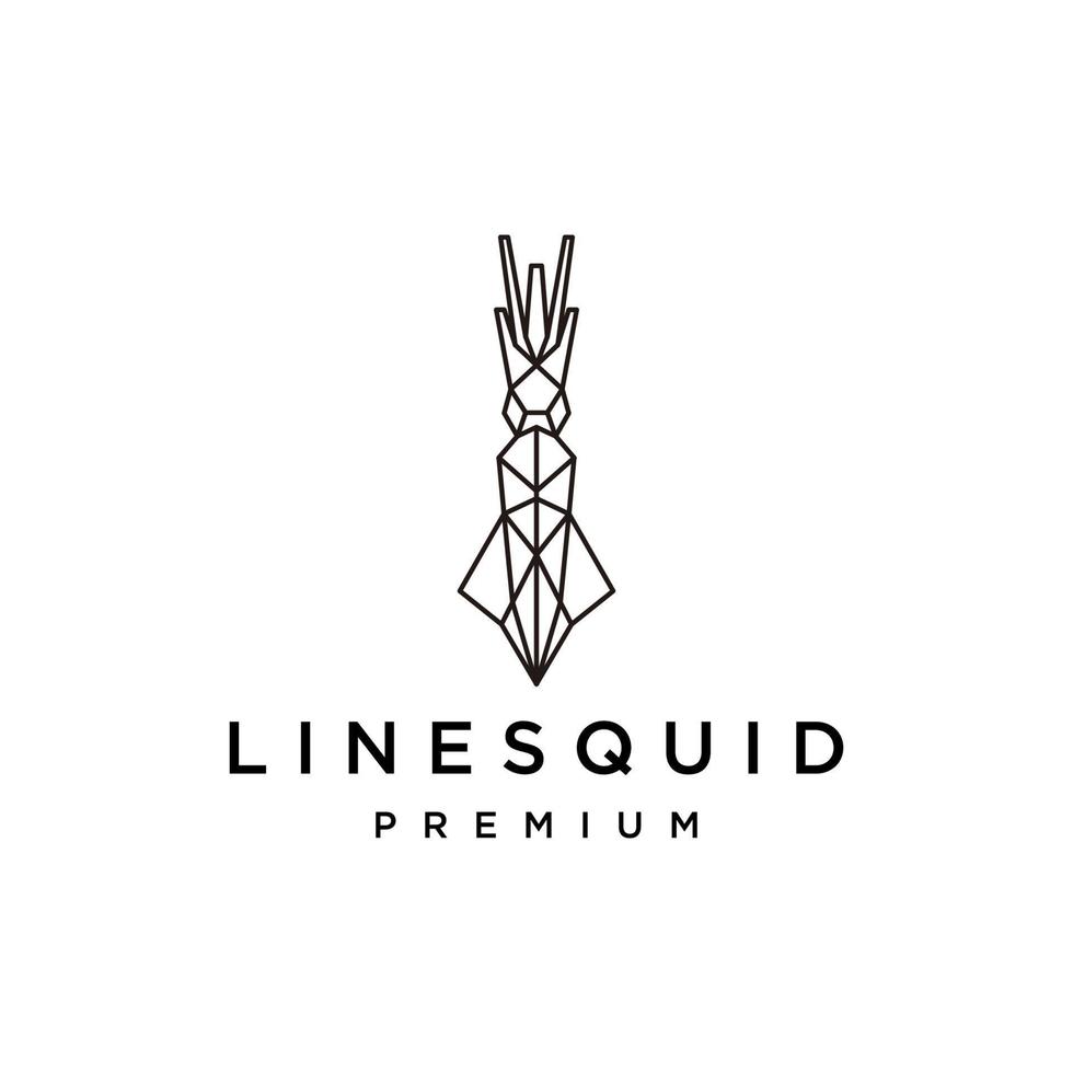 Squid geometric logo vector icon design template