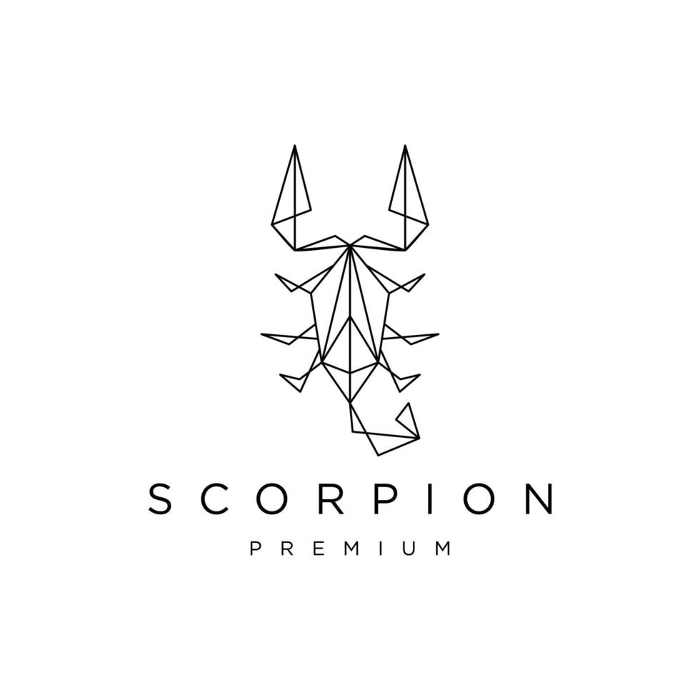 Scorpion geometric polygonal logo design icon template vector