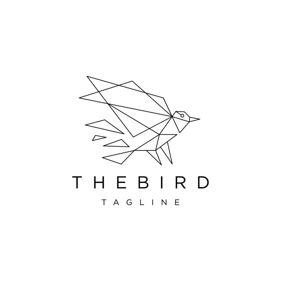 plantilla de diseño de icono de vector de logotipo geométrico de pájaro