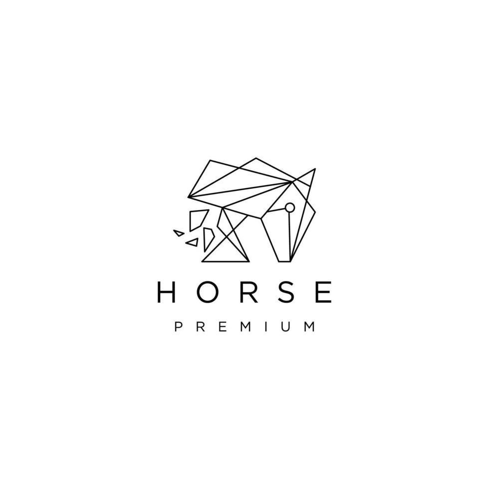 plantilla de diseño de icono de vector de logotipo geométrico de cabeza de caballo