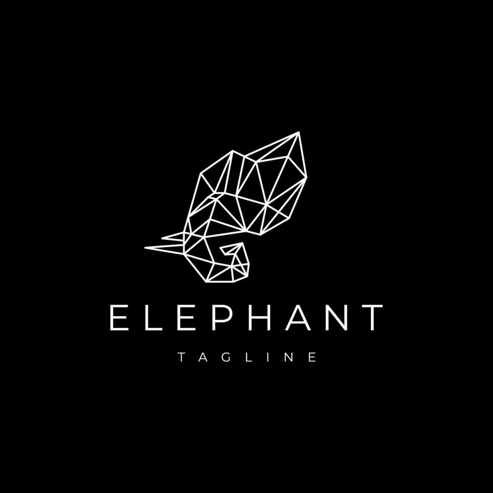 Elephant geometric polygonal logo vector icon design template