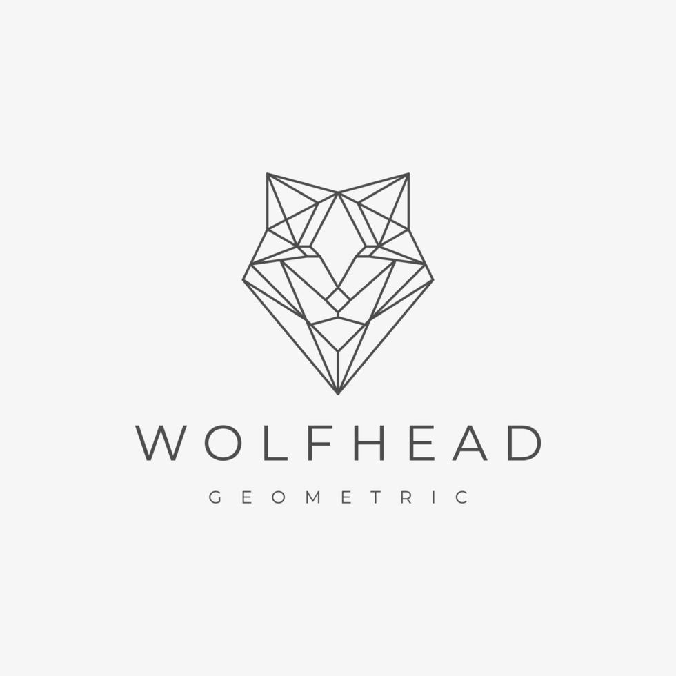 plantilla de diseño de icono de vector de logotipo de cabeza de lobo