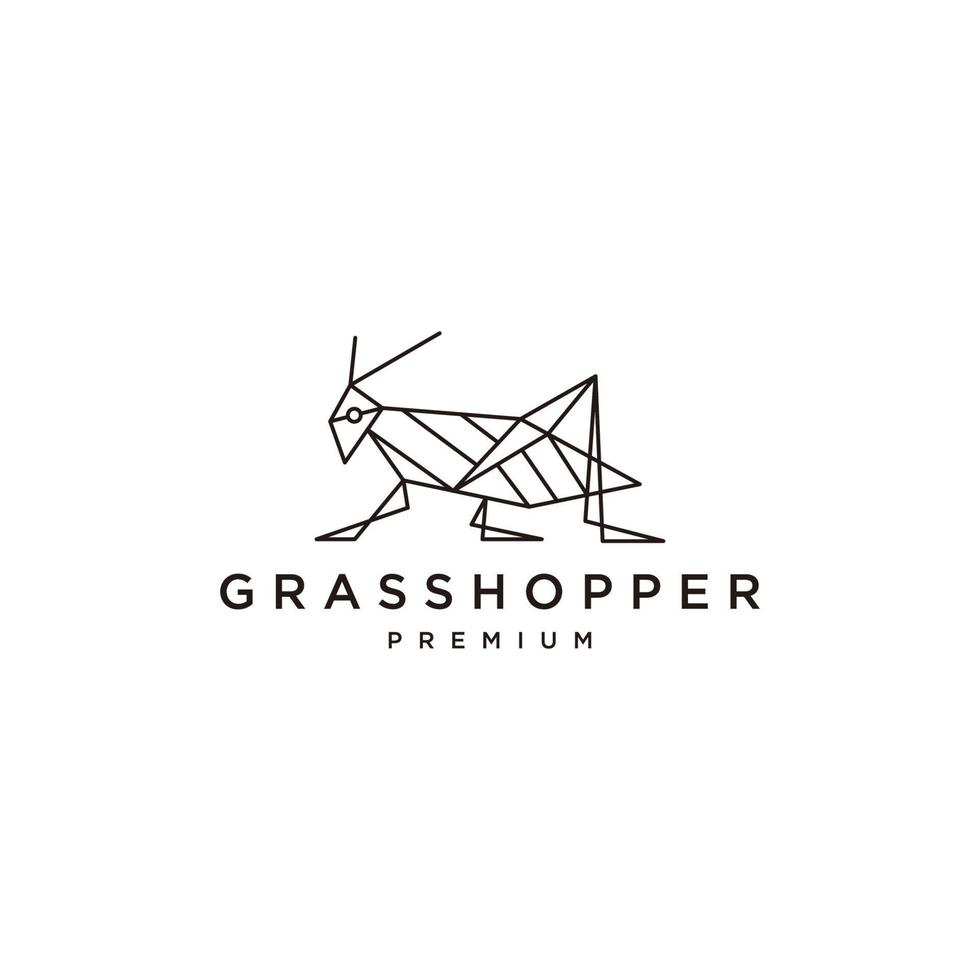 Grasshopper geometric polygonal logo vector icon design template