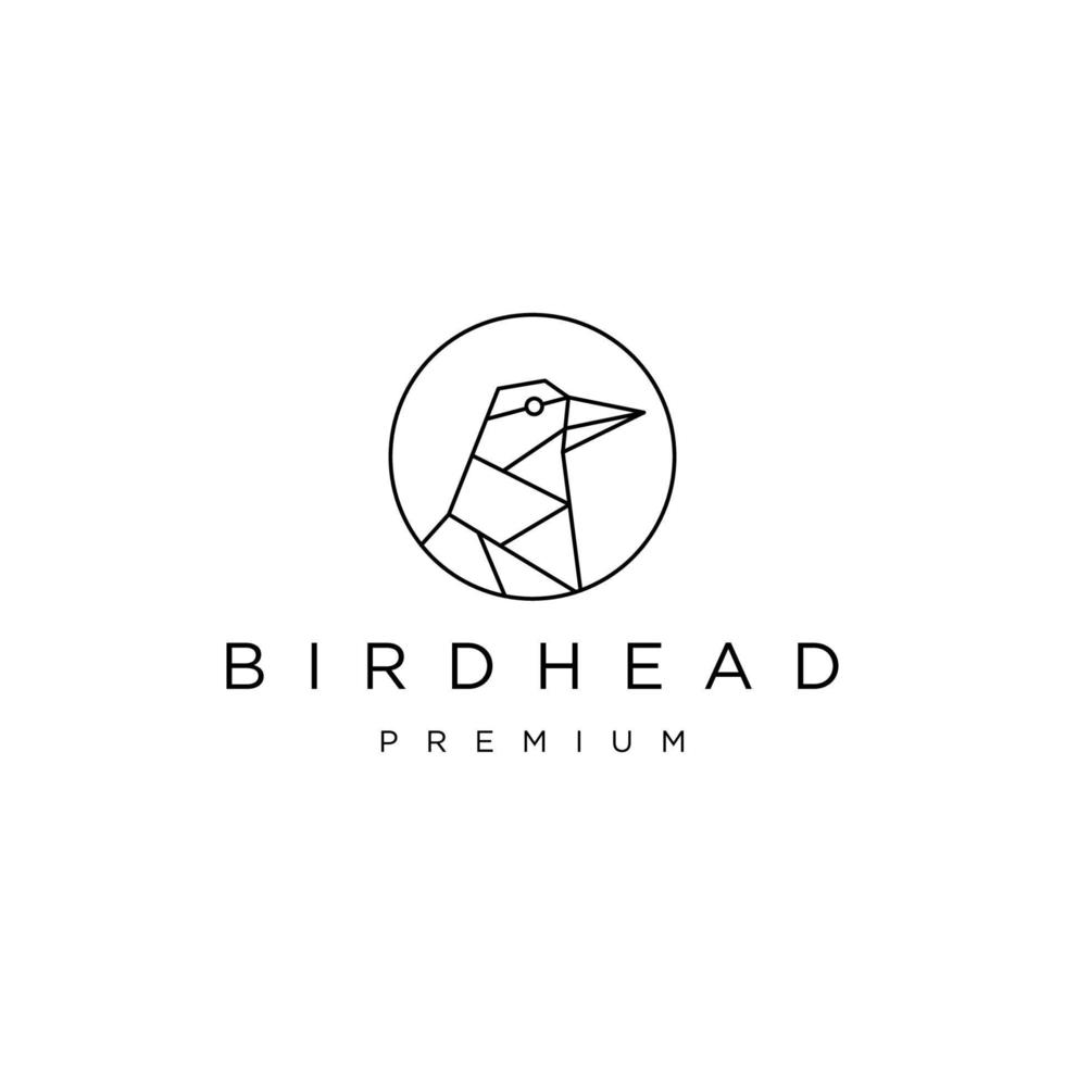 Bird head geometric logo vector icon design template