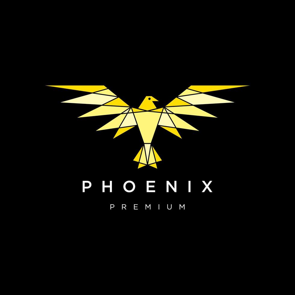 Phoenix geometric logo design icon template vector