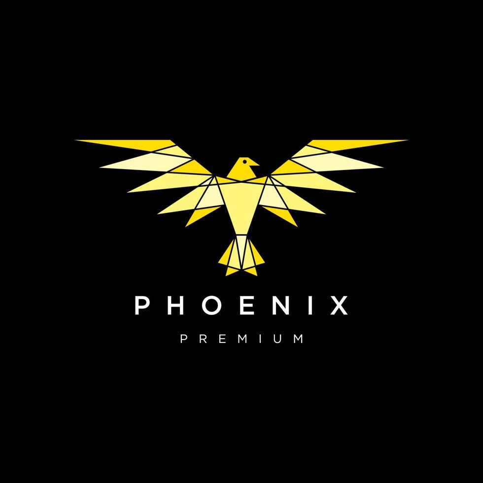 plantilla de icono de diseño de logotipo geométrico de phoenix vector