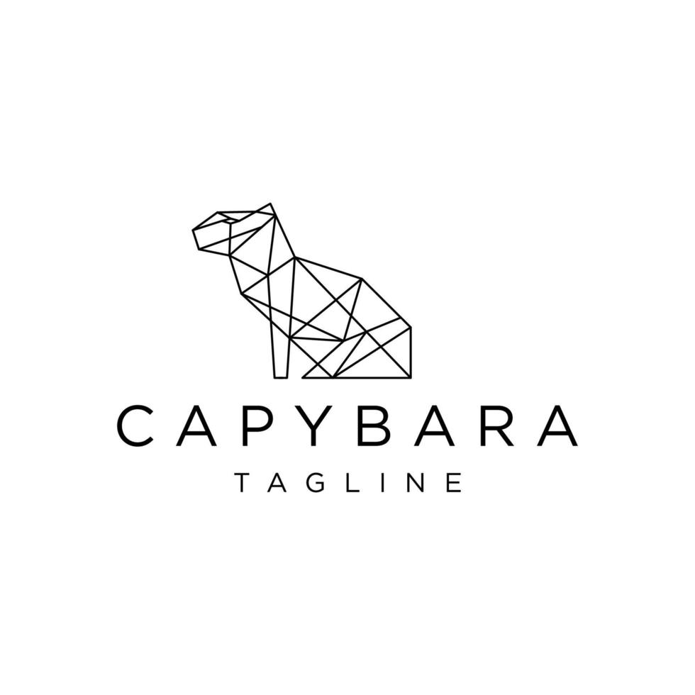 plantilla de diseño de icono de logotipo geométrico capybara vector