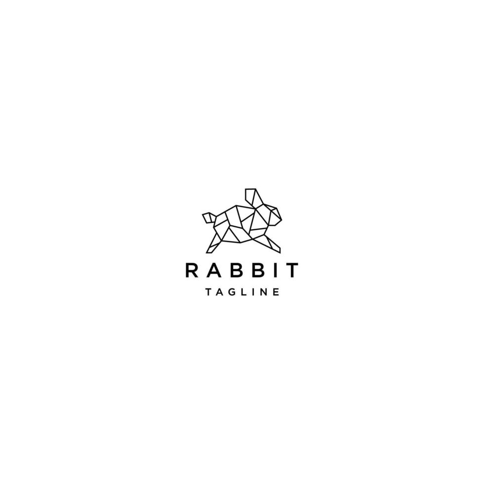 Rabbit geometric polygonal logo vector icon design template