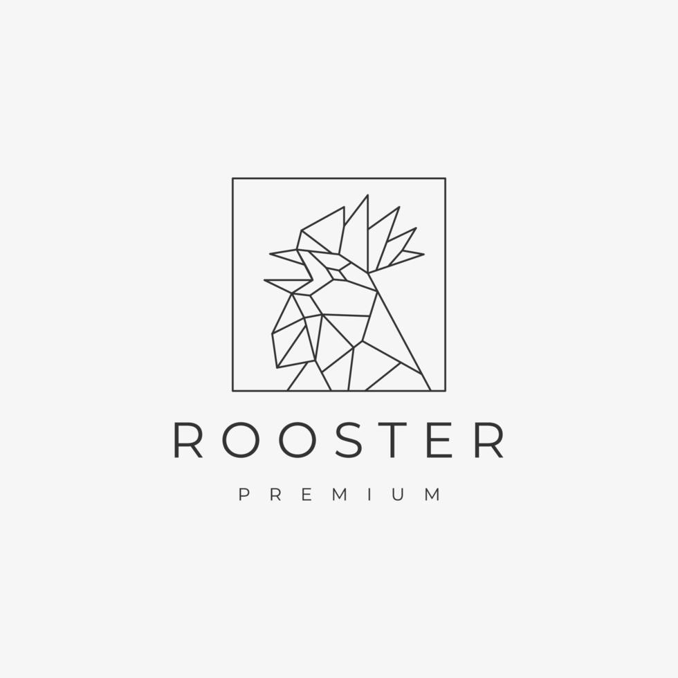 Rooster head logo icon design template vector