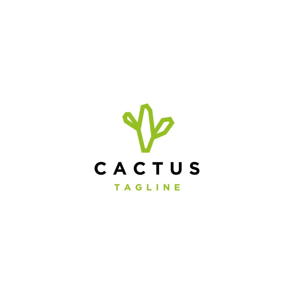 plantilla de diseño de icono de vector de logotipo de cactus