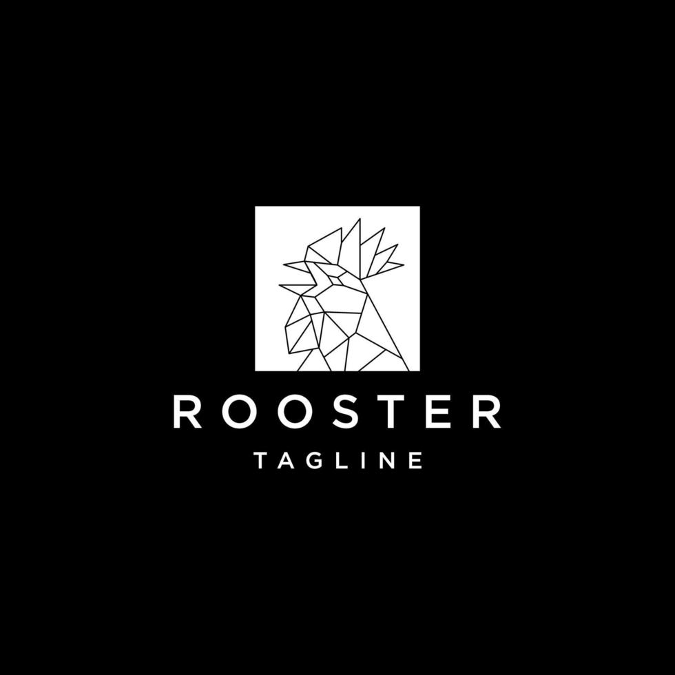 Rooster head logo icon design template vector