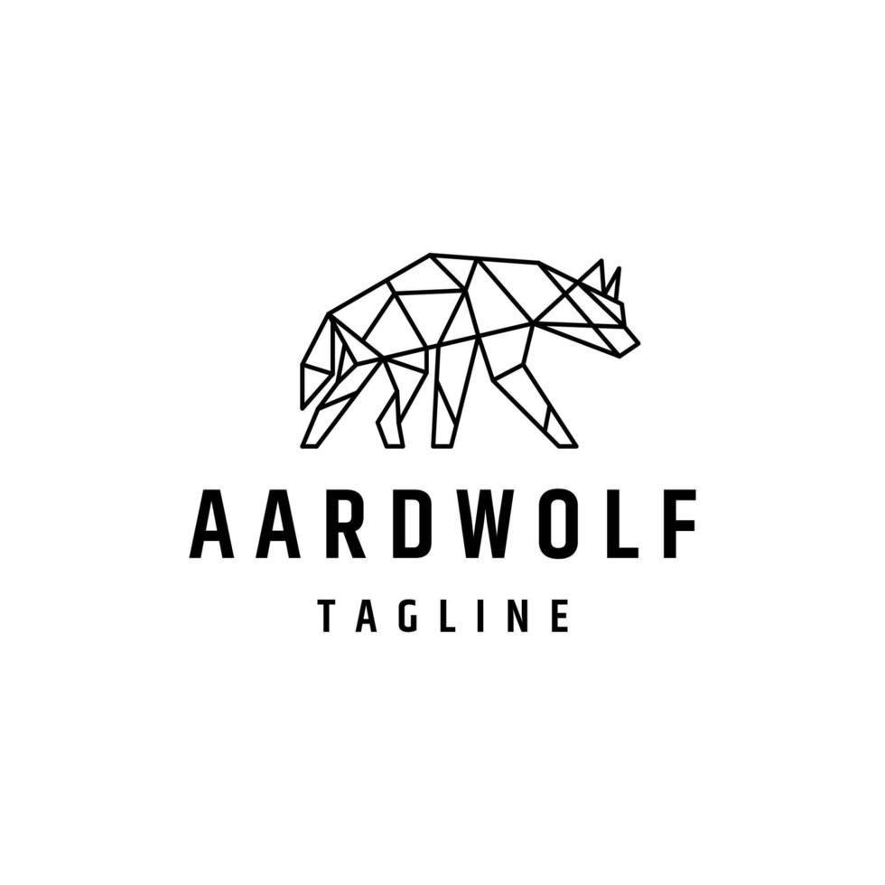 Aardwolf logo icon design template vector