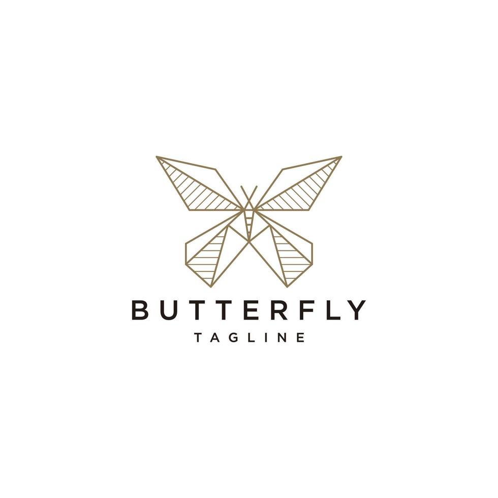 plantilla de diseño de icono de vector de logotipo geométrico de mariposa