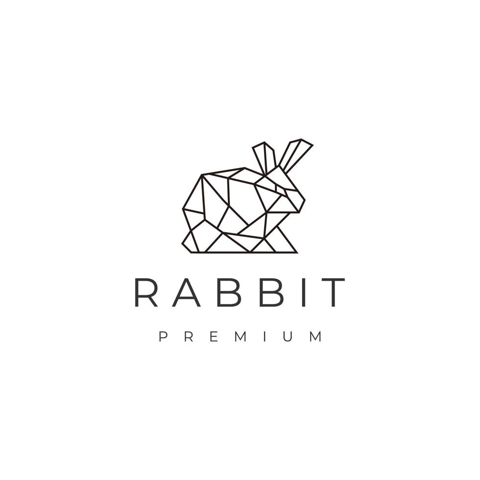 Rabbit geometric logo vector icon design template