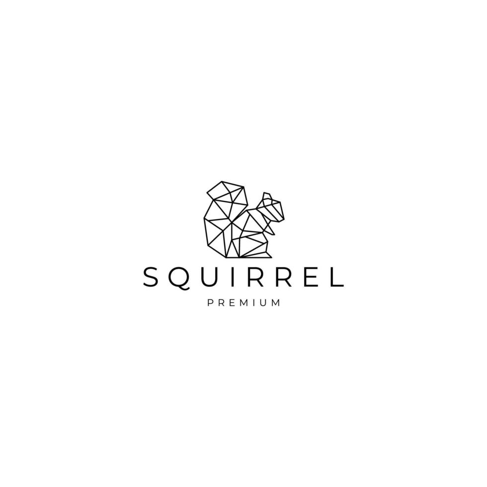Squirrel geometric polygonal logo vector icon design template