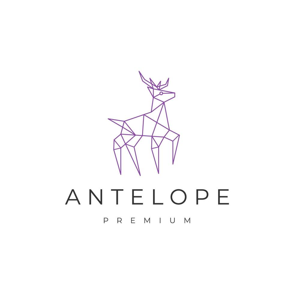 plantilla de diseño de icono de vector de logotipo de antílope