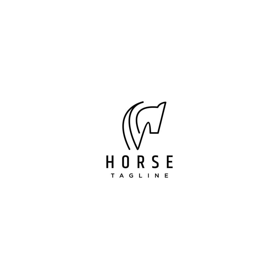 Horse head geometric logo vector icon design template