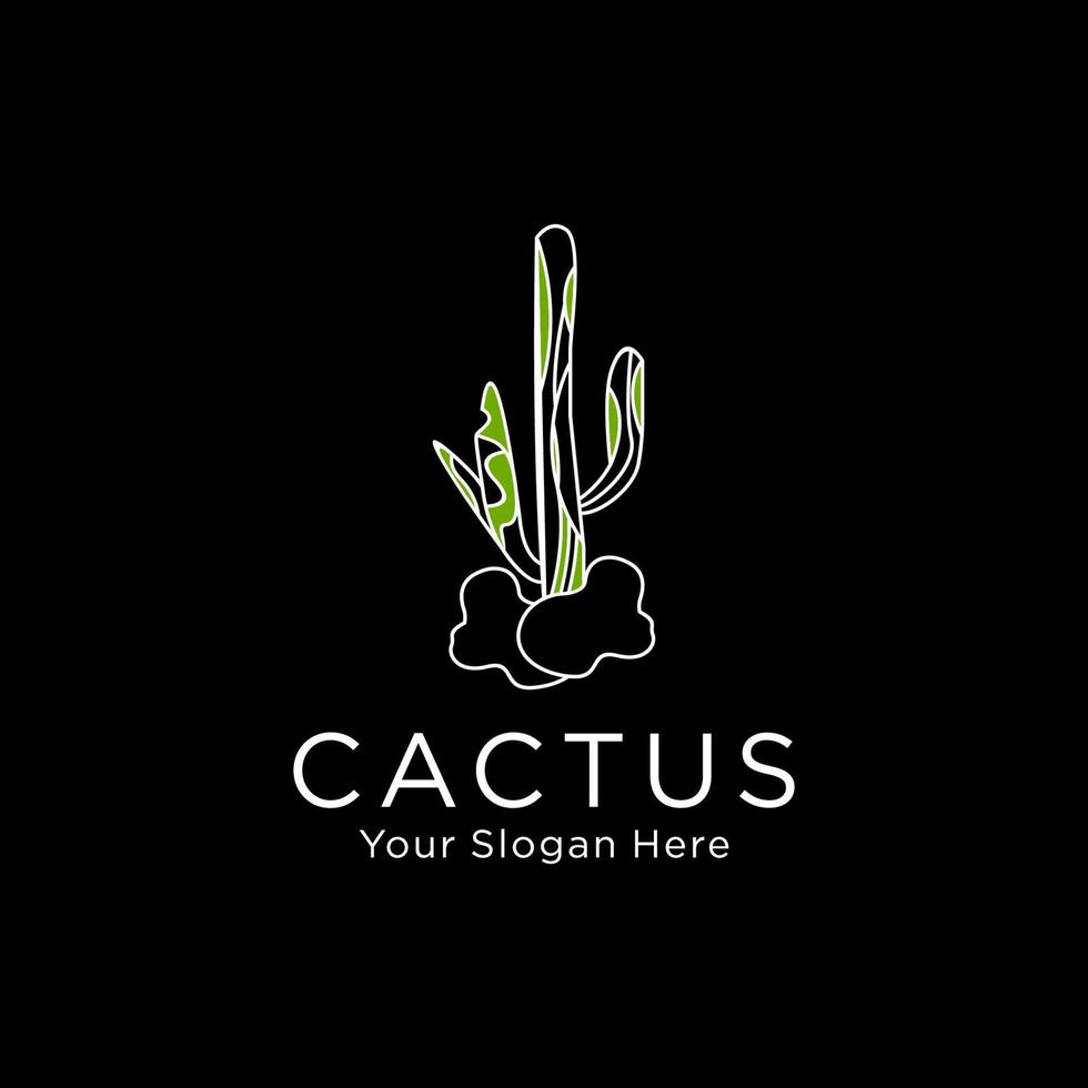 plantilla de diseño de icono de logotipo de cactus vector
