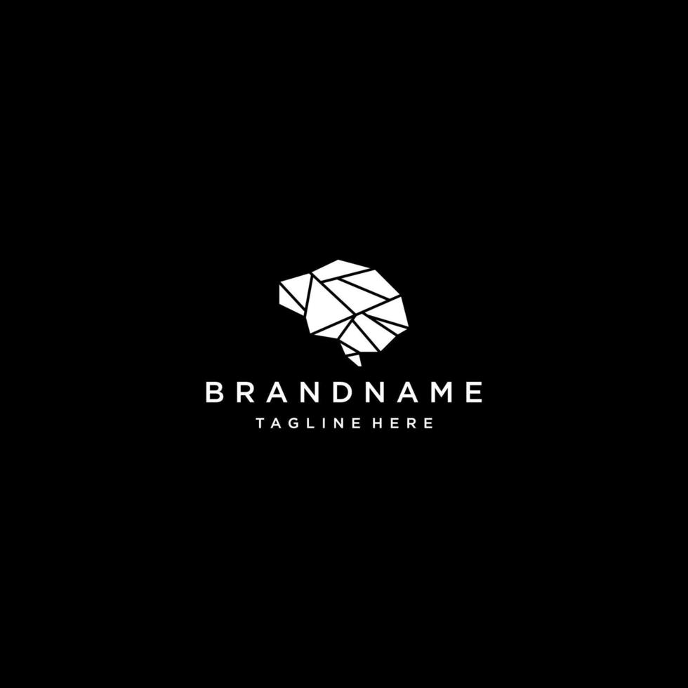 Brain geometric logo icon design template vector