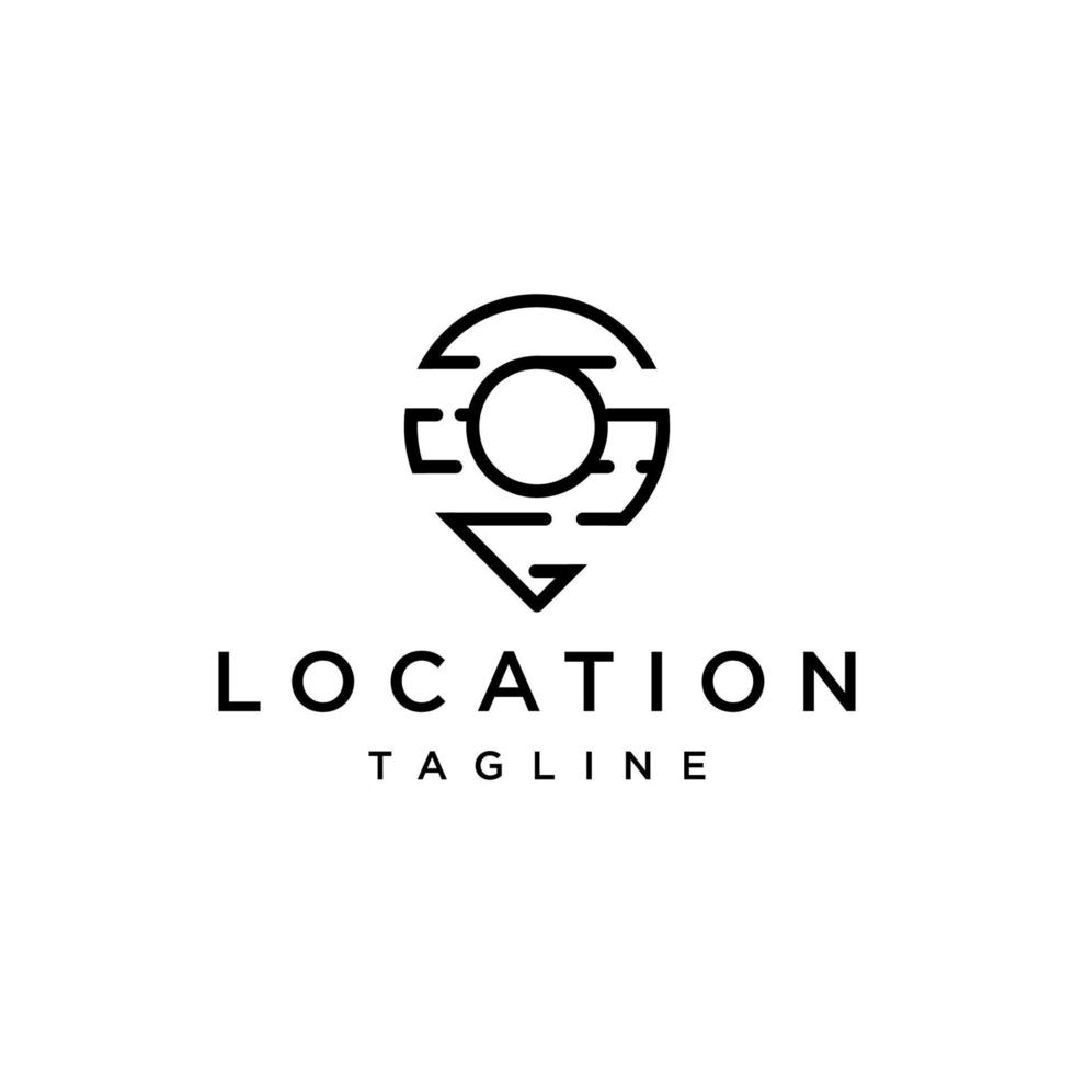 Abstract location, point, pin map logo vector icon design template