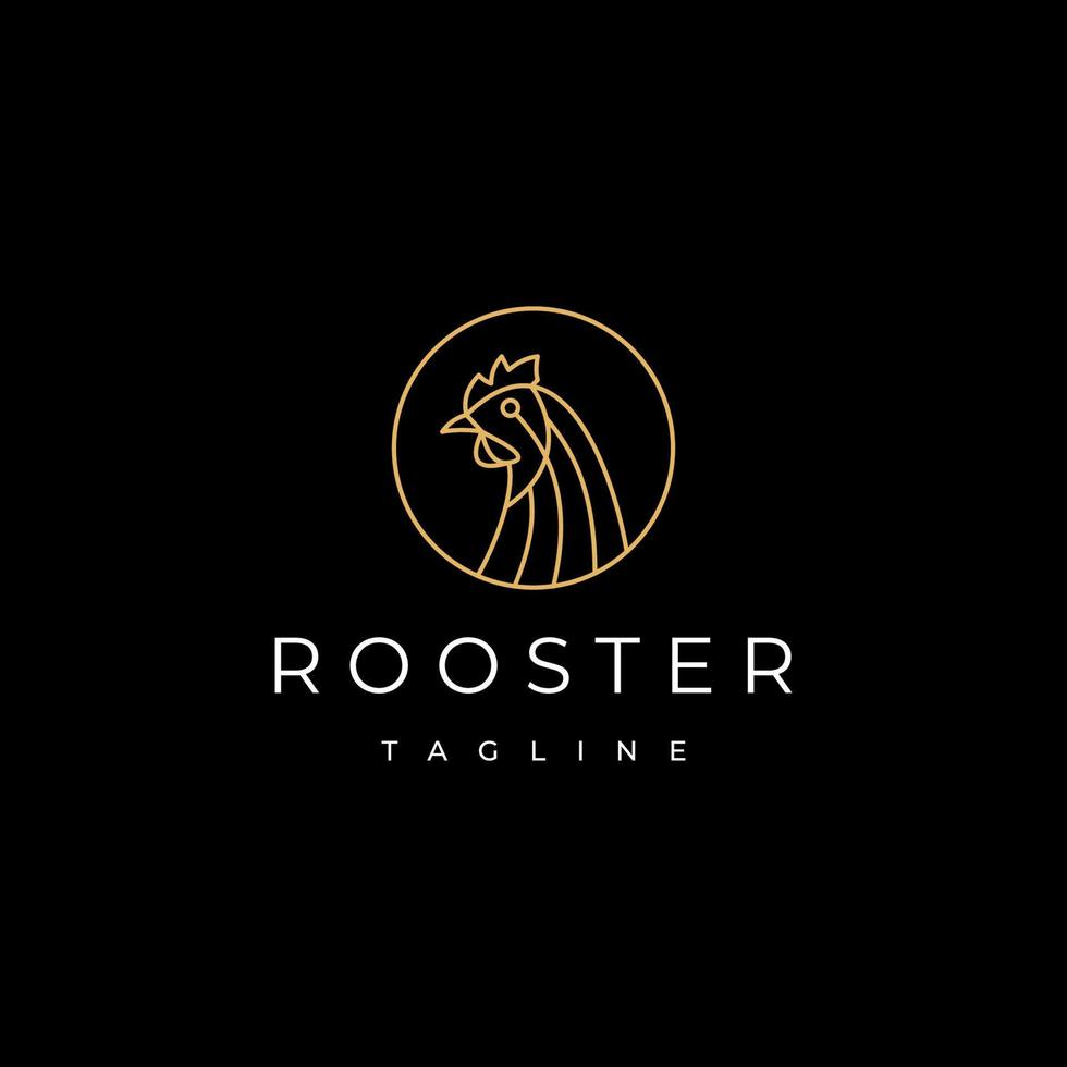 Rooster head logo icon design template vector