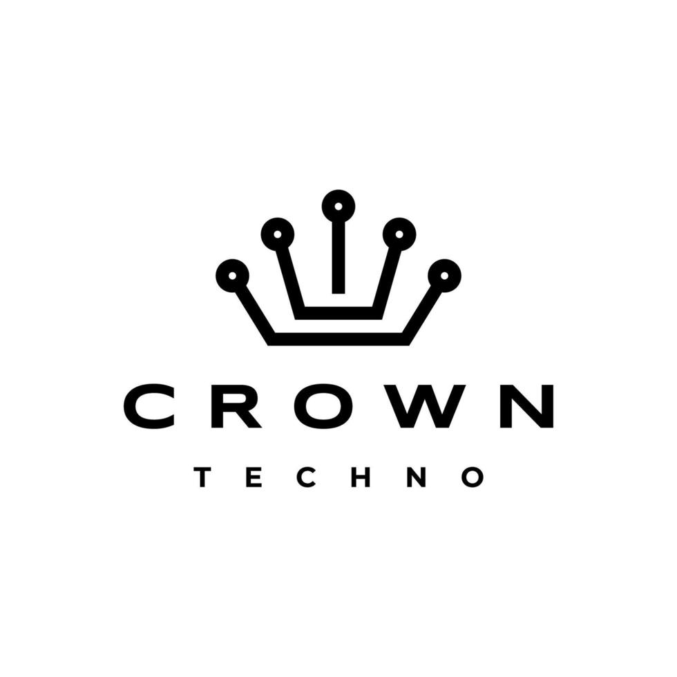 Crown technology logo icon design vector