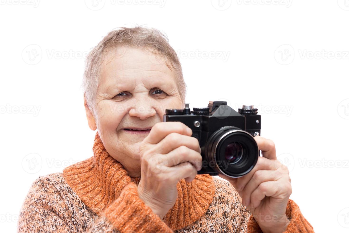 mujer con camara foto