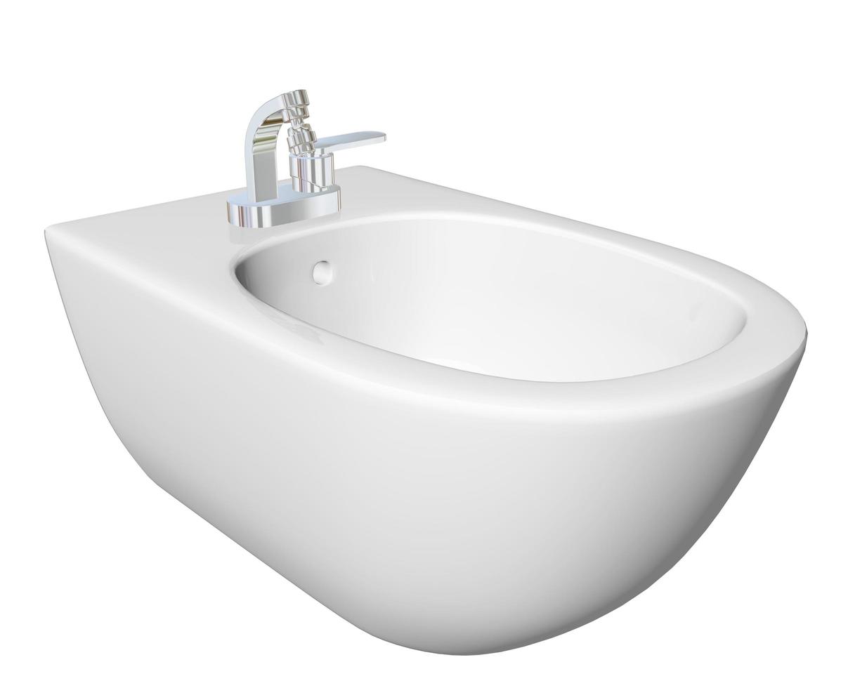 Round bidet design for bathrooms. 3D illustration. photo
