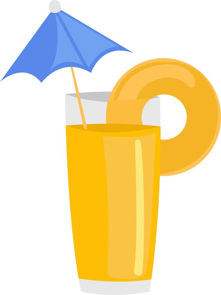 jugo de piña, ilustración, vector sobre fondo blanco