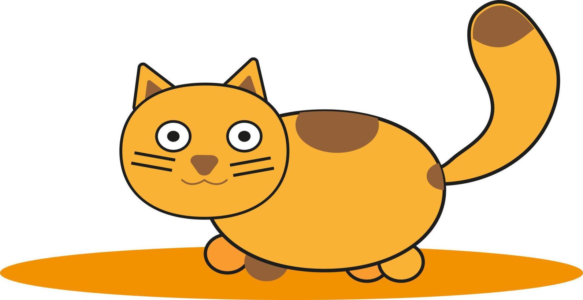 Yellow baby cat, illustration, vector on a white background.