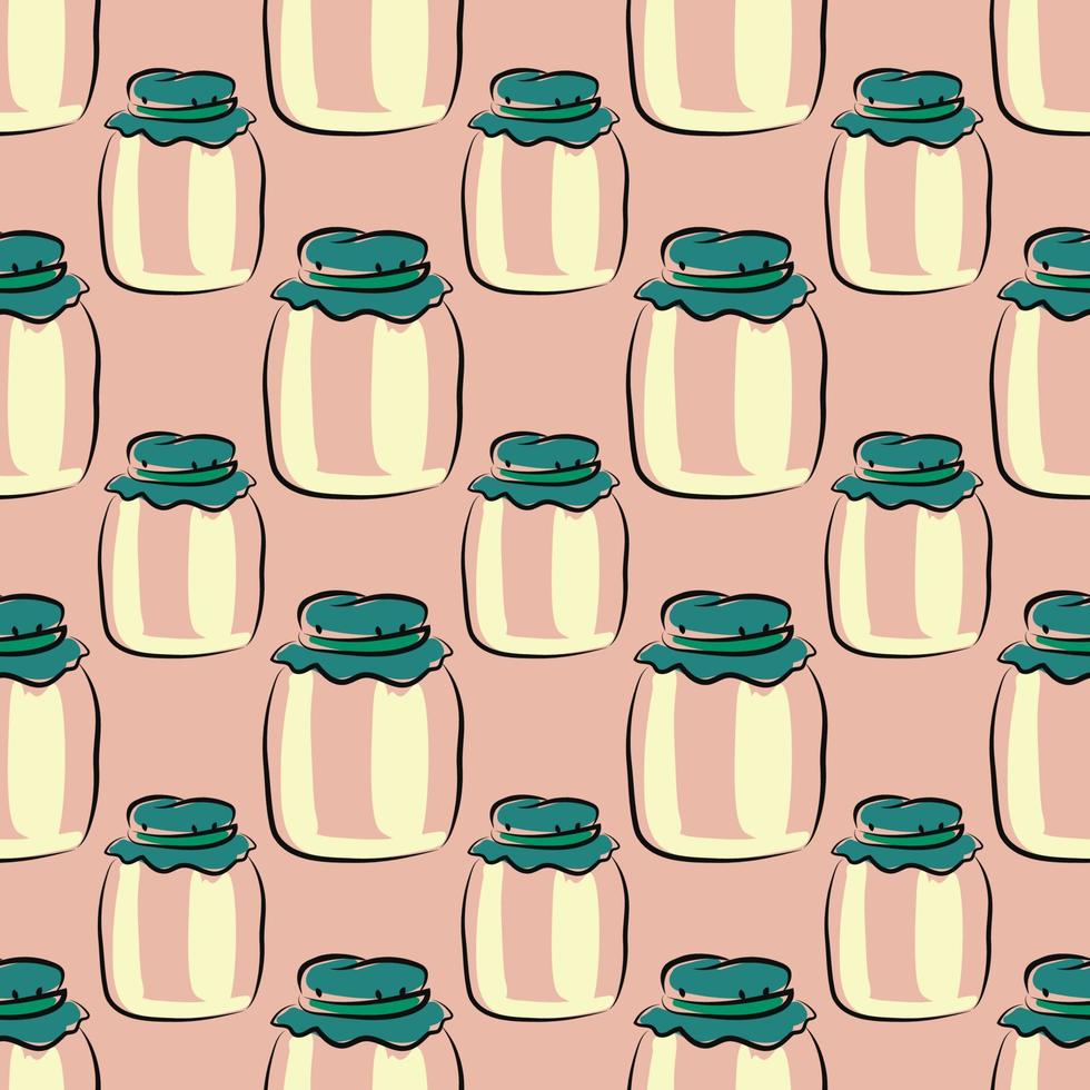 Jars pattern , illustration, vector on white background