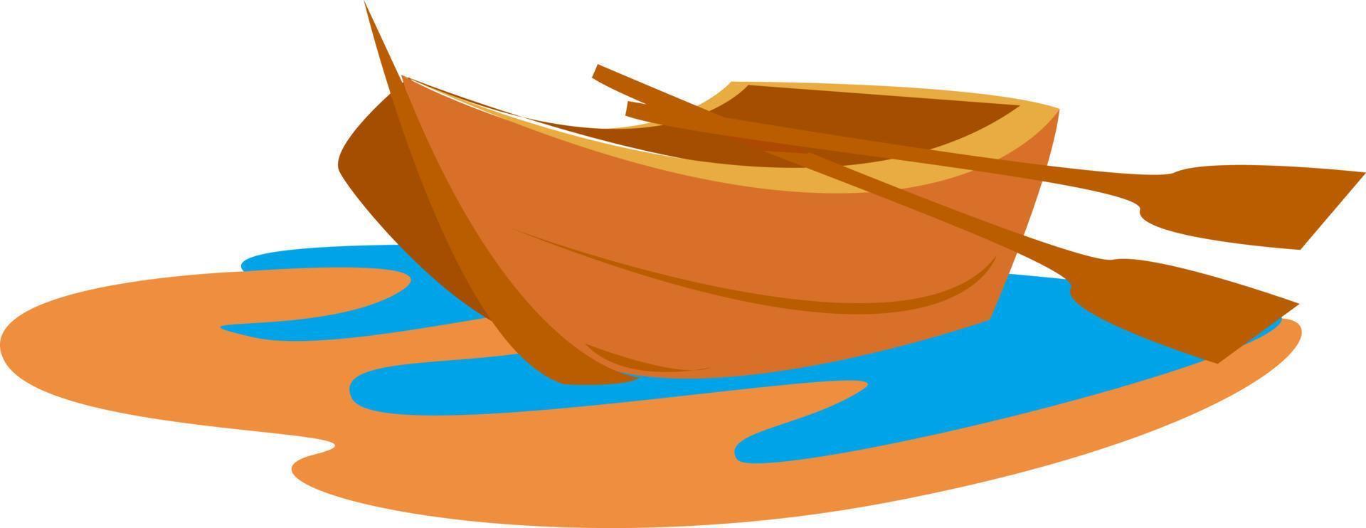 Small boat, illustration, vector on white background.