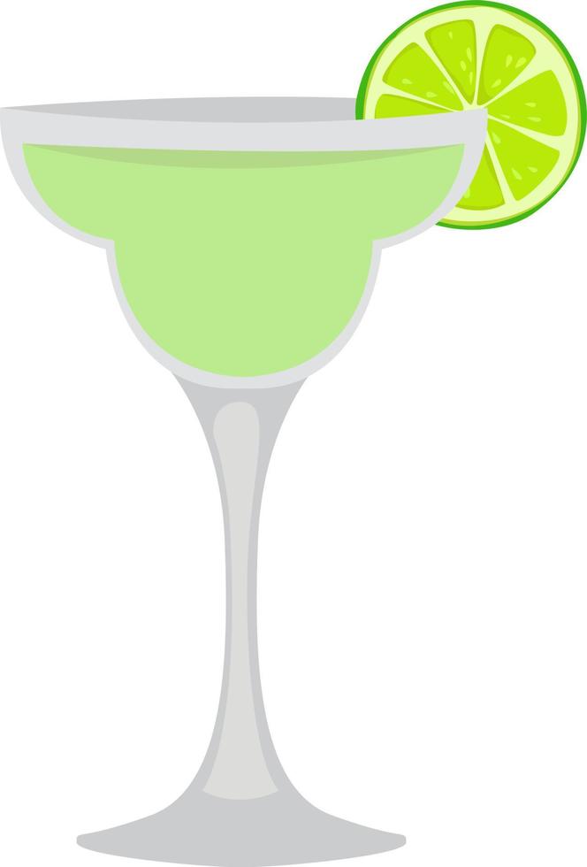 Margarita cocktail, illustration, vector on white background