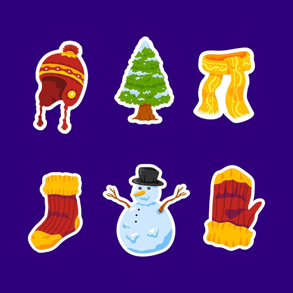 Winter Sticker Set vector