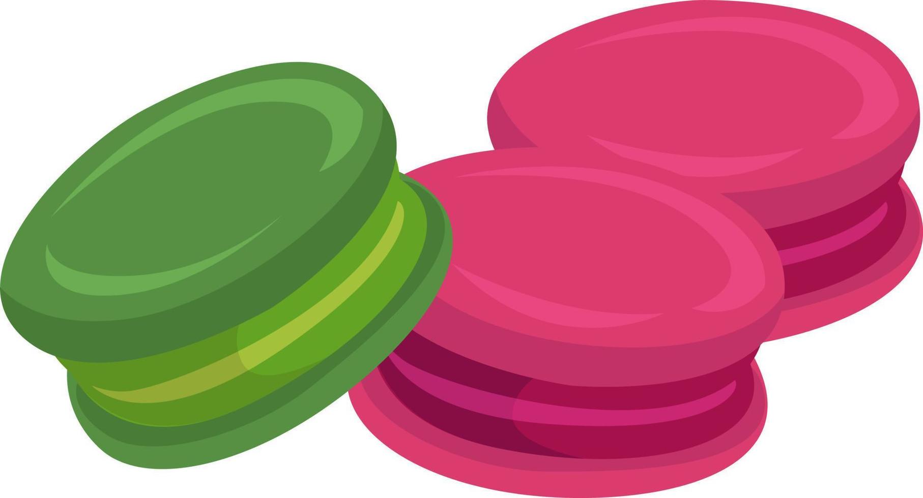 Colorful macaron, illustration, vector on white background