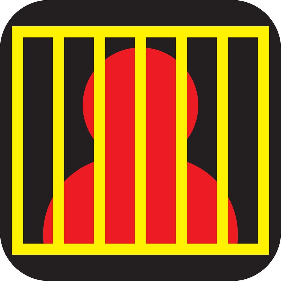 Prisoner in prison, illustration, vector, on a white background. vector