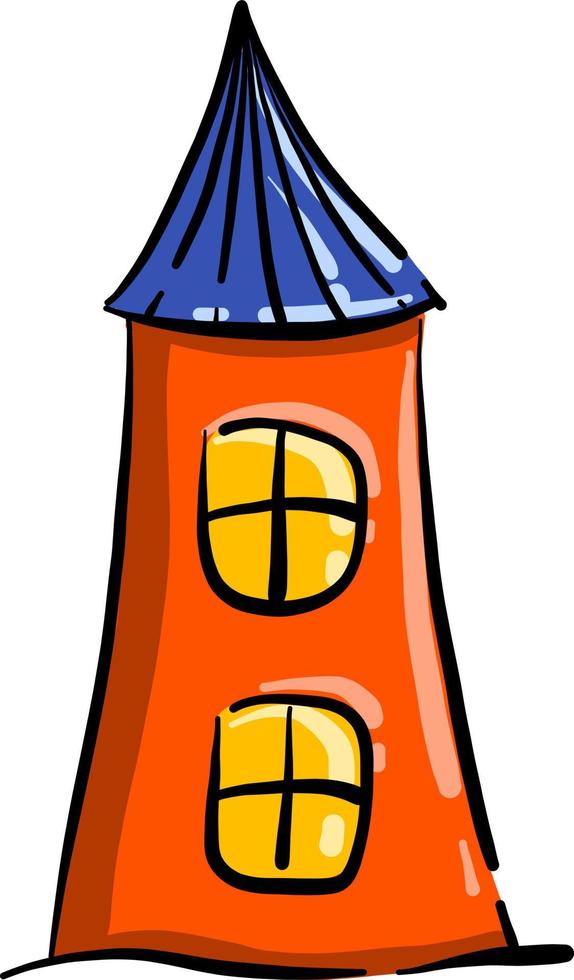 Red tower, illustration, vector on white background