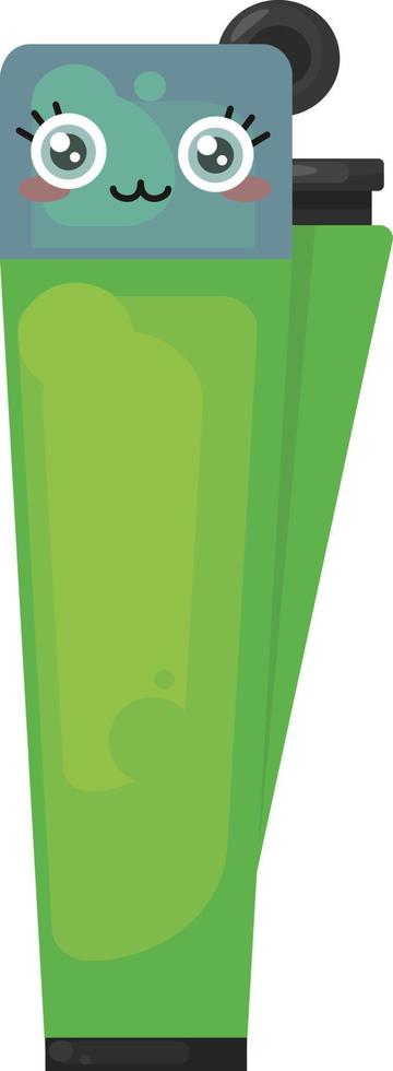 Green lighter, illustration, vector on white background.