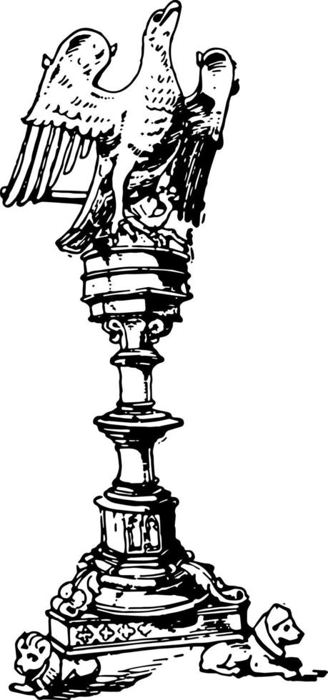 Medieval Lectern vintage illustration. vector