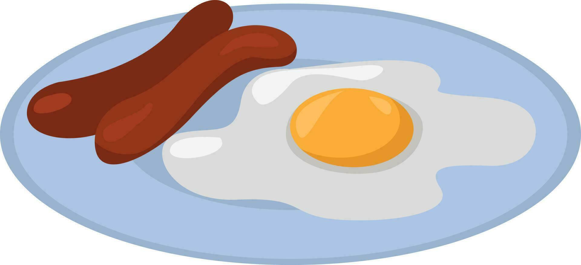 tocino y huevos,ilustración,vector sobre fondo blanco vector