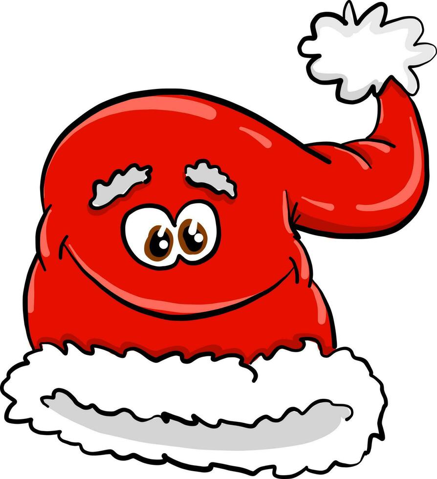 Christmas hat, illustration, vector on white background