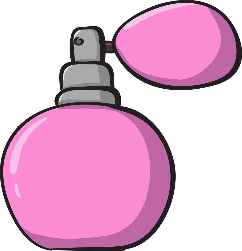 Pink perfume, illustration, vector on white background.
