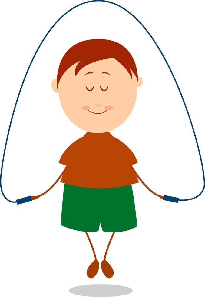Skipping rope, illustration, vector on white background.